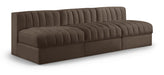 Rummi - Velvet Performance Fabric Upholstered 3 Piece Modular Armless Sofa - Simple Home Plus