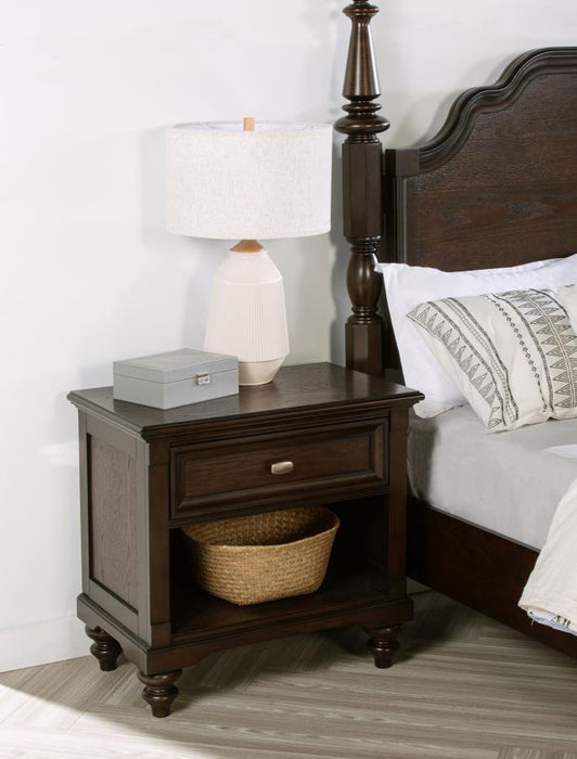 Andover - 1-Drawer Nightstand Bedside Table - Dark Oak - Simple Home Plus