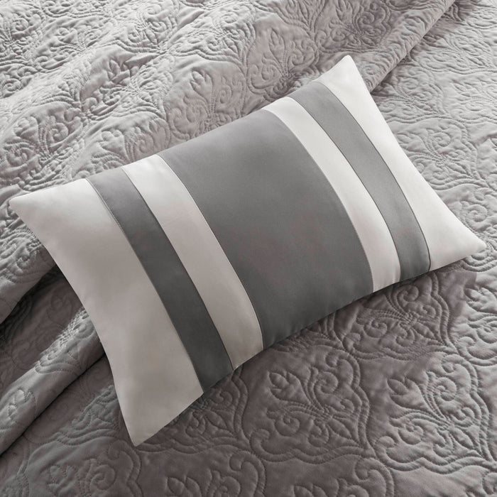 Attingham - King 7 Piece Reversible Coverlet Set - Black - Simple Home Plus