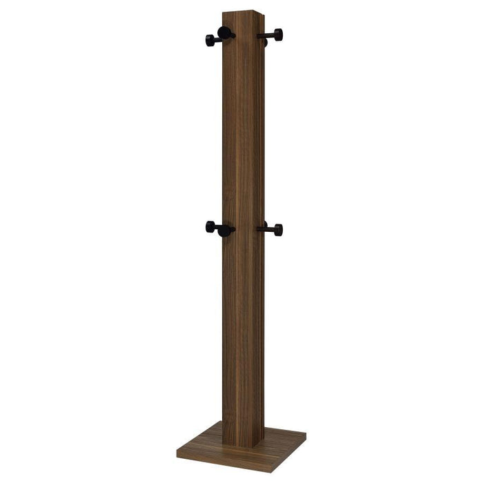 Rikkie - Coat Rack And Mirror - Walnut - Simple Home Plus