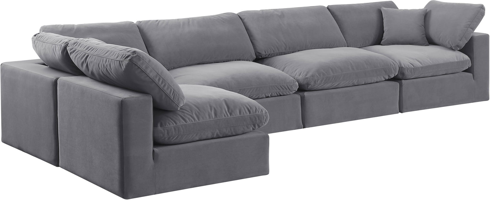 Comfy - 5 Piece Velvet Modular Sectional - Simple Home Plus