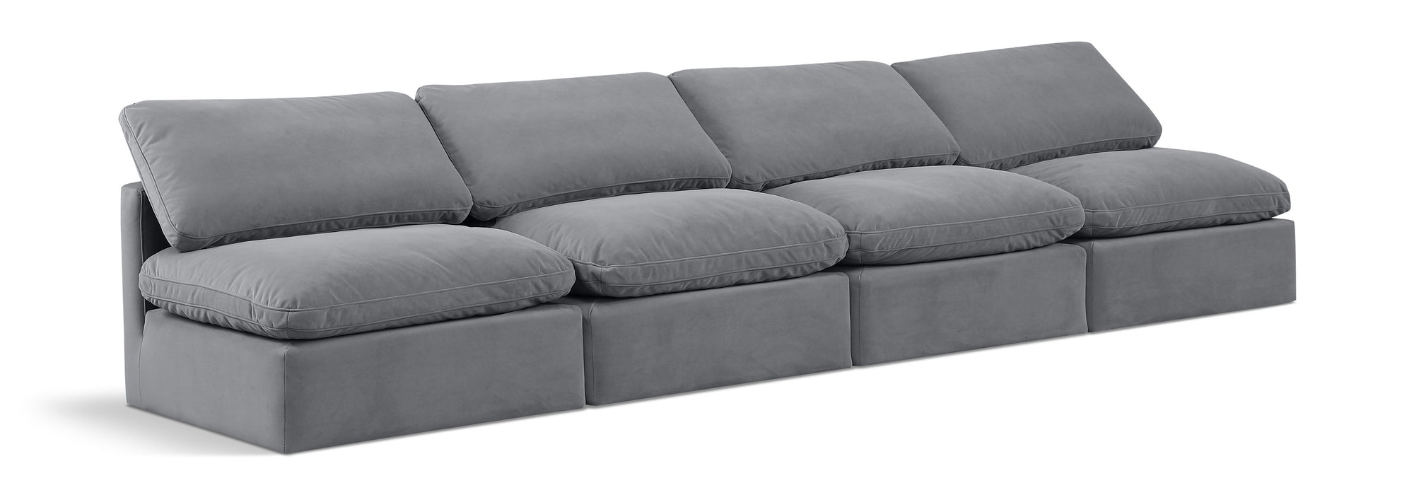 Indulge - Velvet 4 Seat Modular Armless Sofa - Simple Home Plus