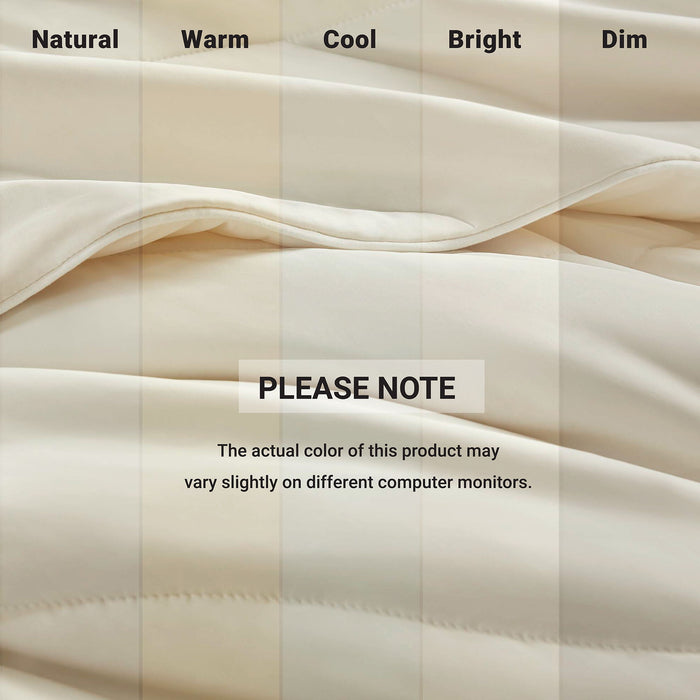Full/Queen Reversible Tencel Comforter Blanket - Ivory - Simple Home Plus