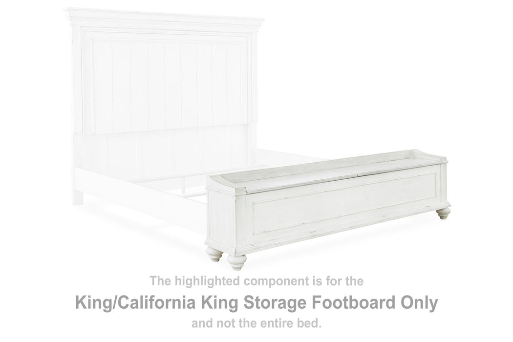 Kanwyn - King/Cal King Storage Ftbd - Whitewash - Simple Home Plus