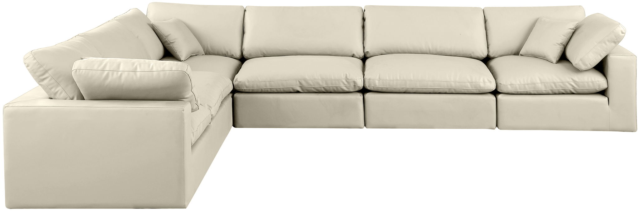 Comfy - 6 Piece Faux Leather Modular Corner Sectional - Simple Home Plus