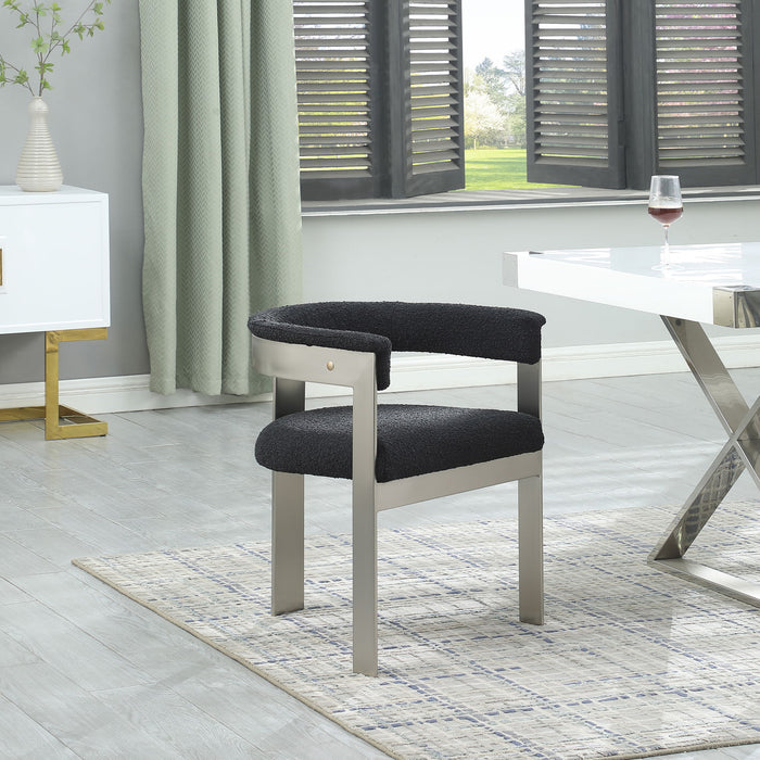 Romeo - Boucle Dining Chair With Silver Base (Set of 2) - Simple Home Plus