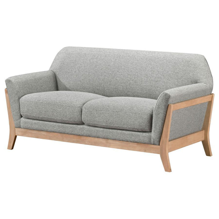 Vaughn - Fabric Upholstered Flared Arm Loveseat - Gray - Simple Home Plus