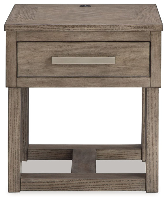Loyaska - Grayish Brown - Rectangular End Table - Simple Home Plus