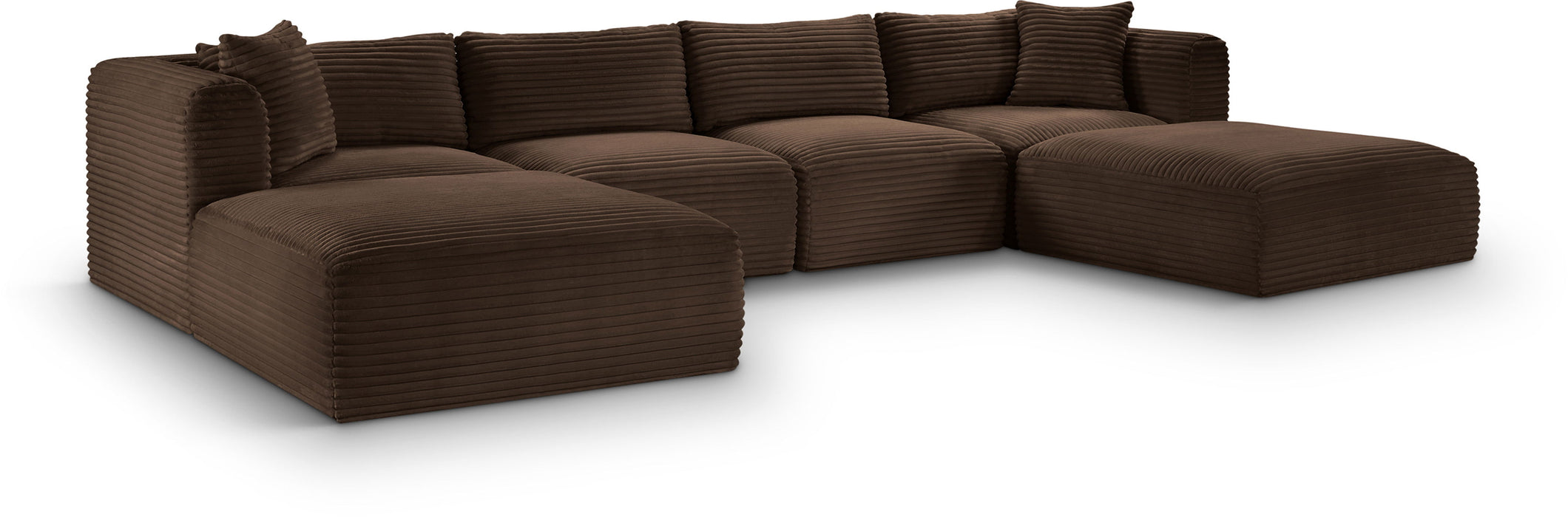Shaggy - 6 Piece Modular Sectional With 2 Ottomans - Simple Home Plus