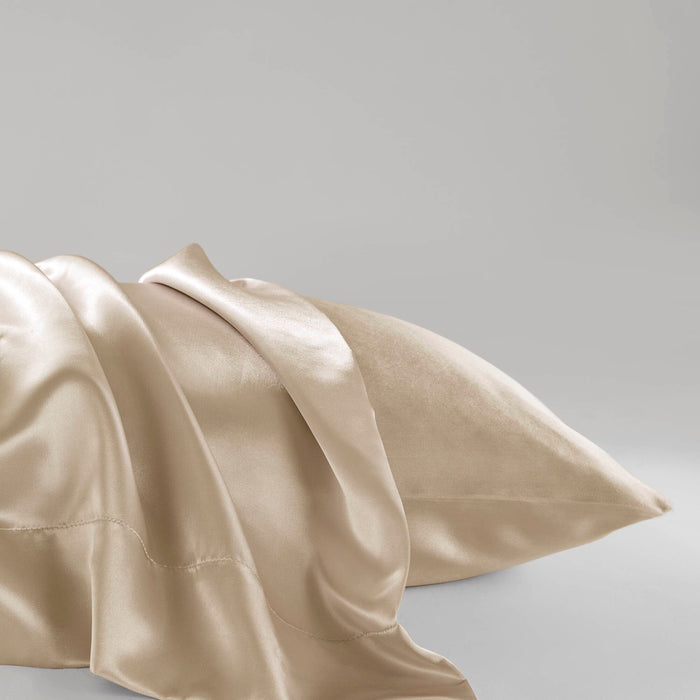 Satin - Standard Luxury Pillowcases (Set of 2) - Champagne - Simple Home Plus