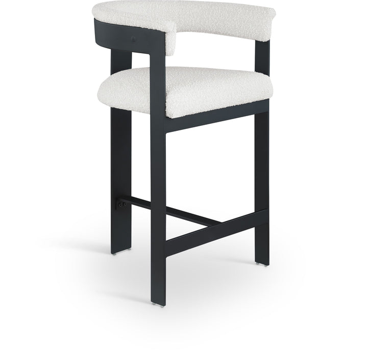 Romeo - Boucle Counter Stool With Black Base (Set of 2) - Simple Home Plus