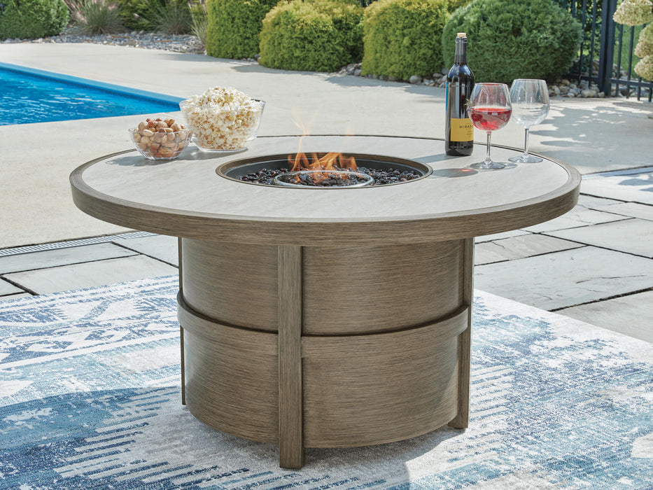 Rainier Ranch - Round Fire Pit Table - Beige - Simple Home Plus