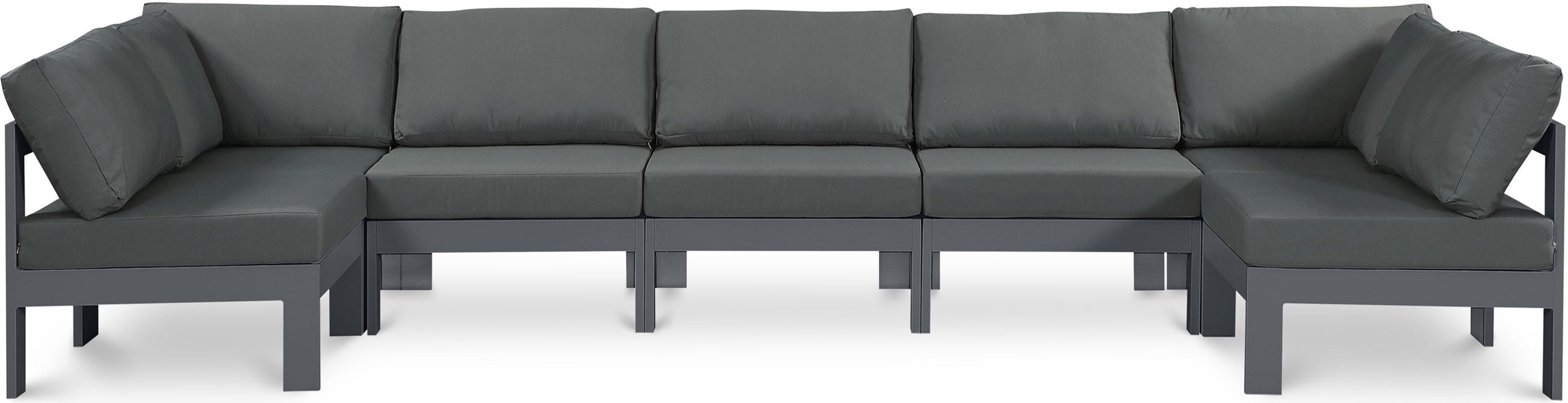 Nizuc - Outdoor Patio 7 Piece Modular Sectional With Gray Frame - Simple Home Plus