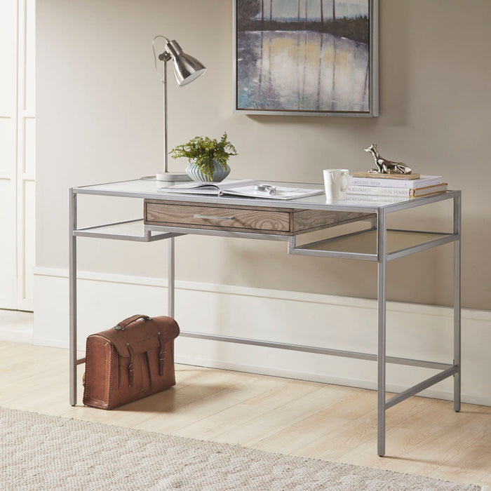 Adela - Writing Desk - Antique Silver - Simple Home Plus