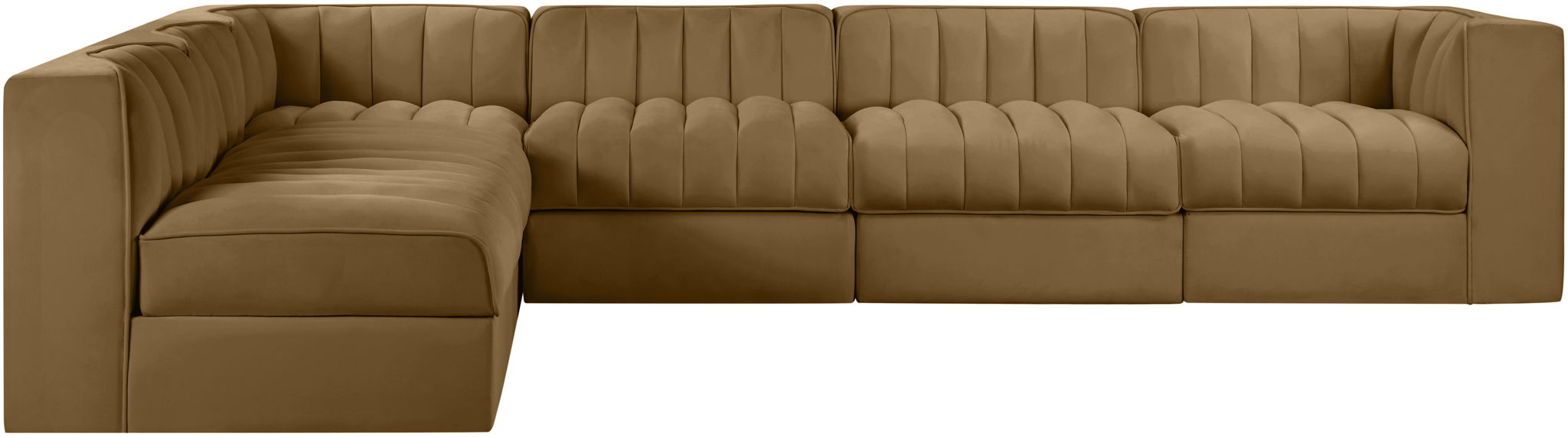 Rummi - Velvet Performance Fabric Upholstered 6 Piece Modular Sectional - Simple Home Plus