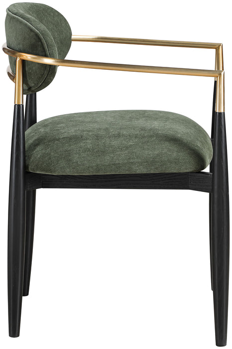 Riccio - Fabric Dining Arm Chair (Set of 2) - Black And Gold Frame - Simple Home Plus