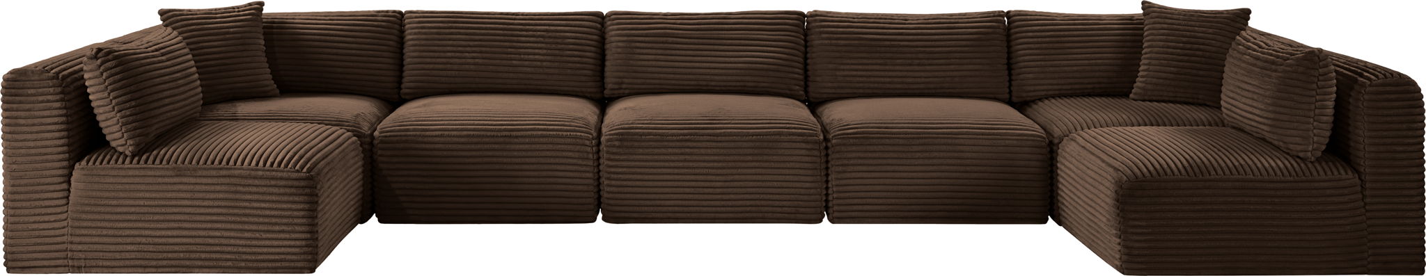 Shaggy - 7 Piece Modular U-Shaped Armless Sectional - Simple Home Plus