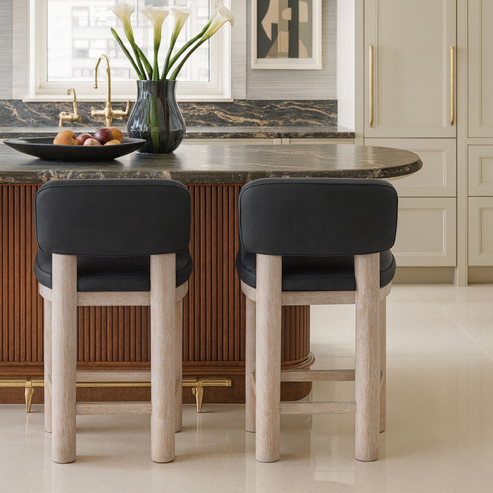 Paloma - Faux Leather Upholstered Counter Stool (Set of 2) - Simple Home Plus