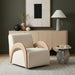 Neria - Chenille Fabric Upholstered Swivel Accent Chair - Cream / Painted Natural - Simple Home Plus
