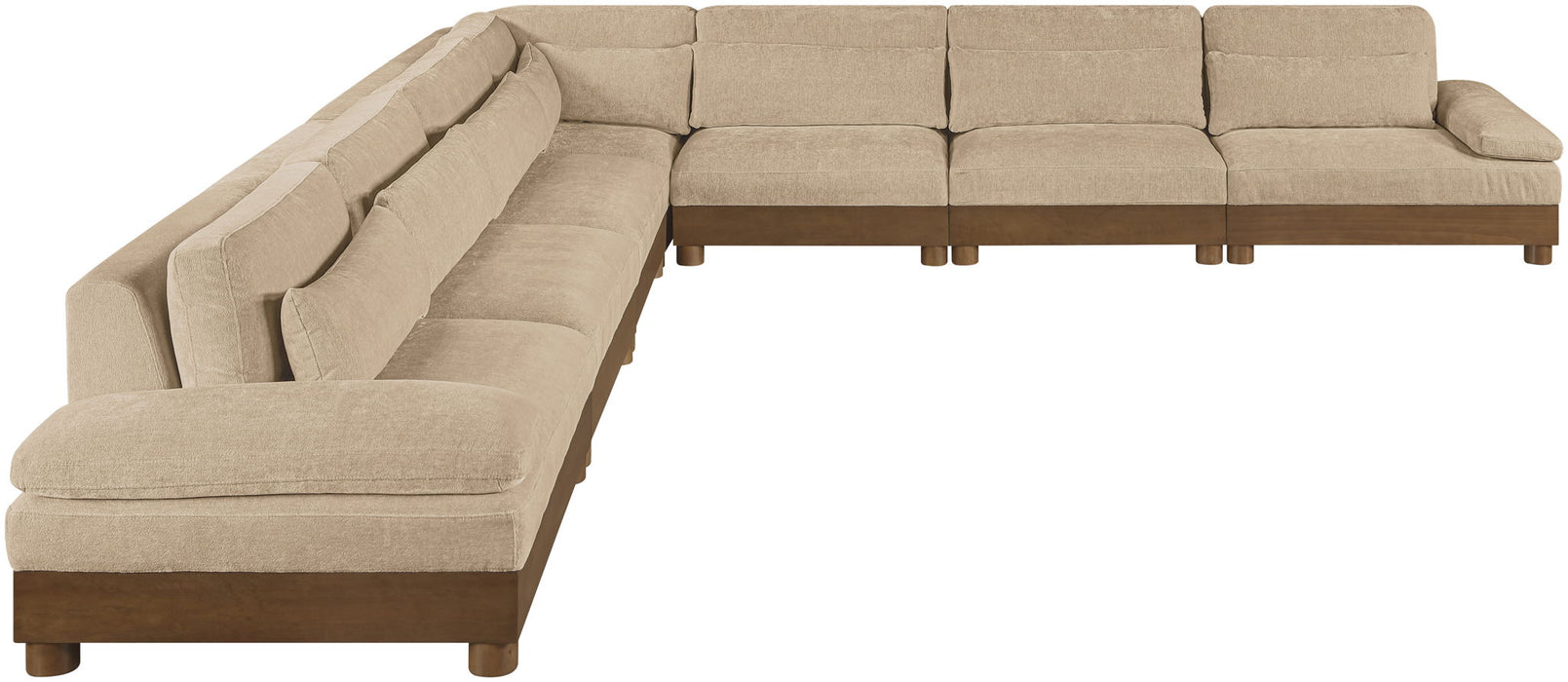 Turin - Chenille Fabric Upholstered Modular Sectional - Beige - Simple Home Plus