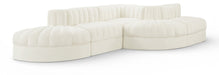 Rummi - Rounded Velvet Performance Fabric Upholstered 5 Piece Modular Sectional - Simple Home Plus