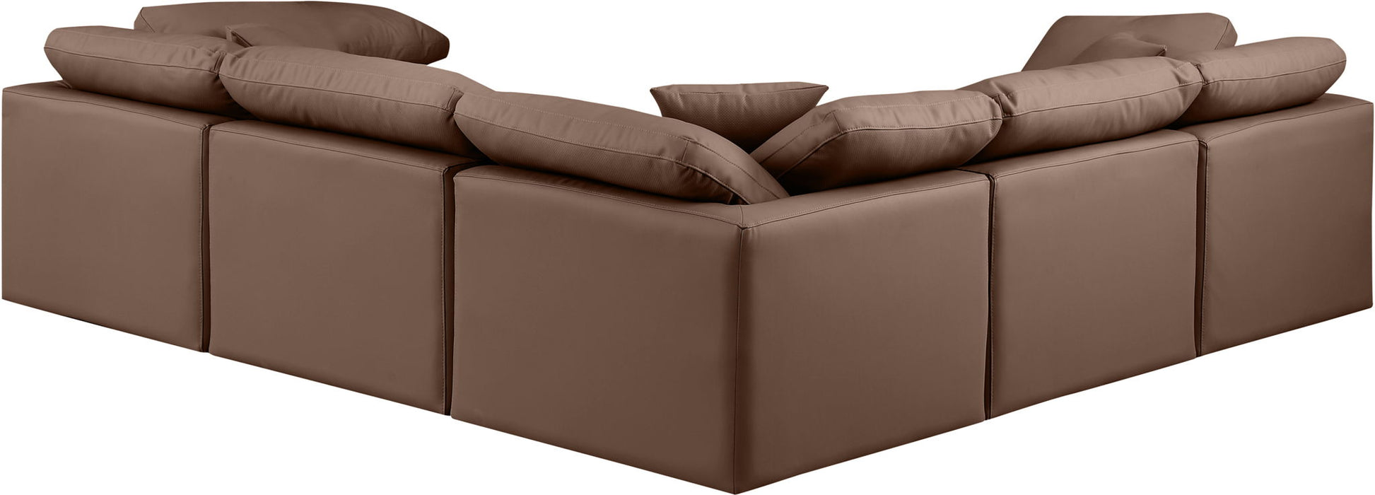 Indulge - Faux Leather 5 Piece Modular Corner Sectional - Simple Home Plus