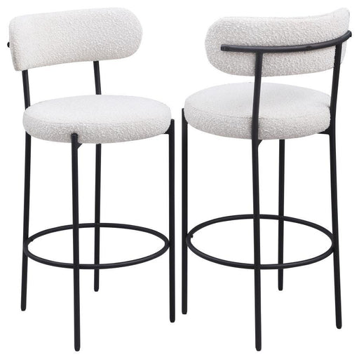Viola - Boucle Upholstered Bar Stool (Set of 2) - Simple Home Plus