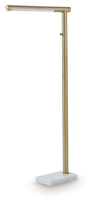 Santiford - Metal Floor Lamp - Gold Finish / White - Simple Home Plus