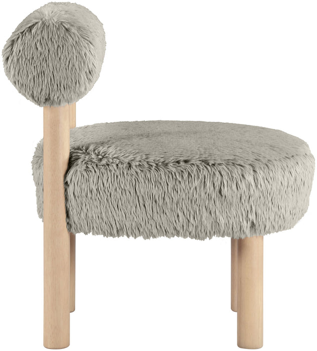 Ambre - Vegan Shearling Fabric Accent Chair - Taupe - Simple Home Plus