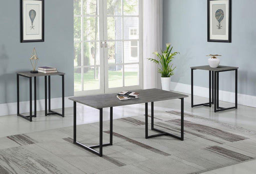 Nyla - 3 Piece Engineered Wood Coffee Table Set Weathered - Gray - Simple Home Plus