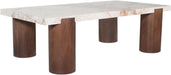 Campania - Marble And Oak Wood Coffee Table - Cream - Simple Home Plus