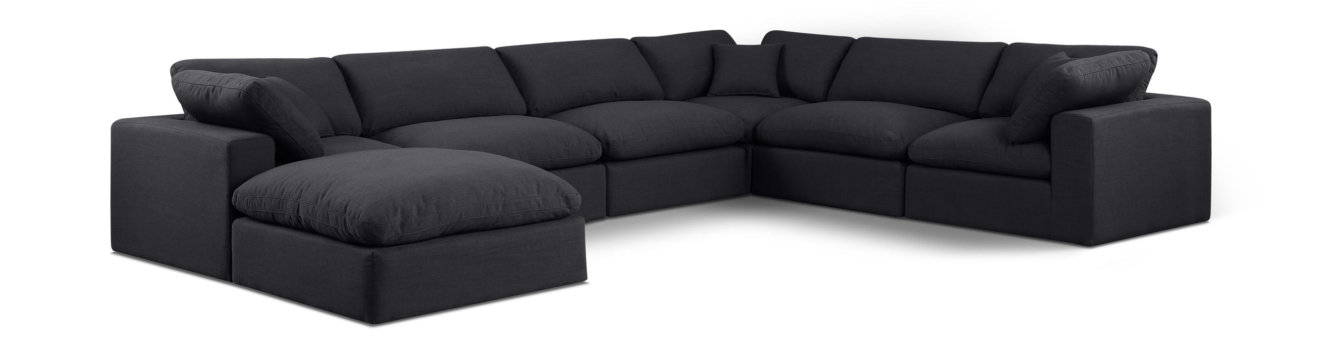 Comfy - 7 Piece Linen Modular Sectional With Chaise - Simple Home Plus