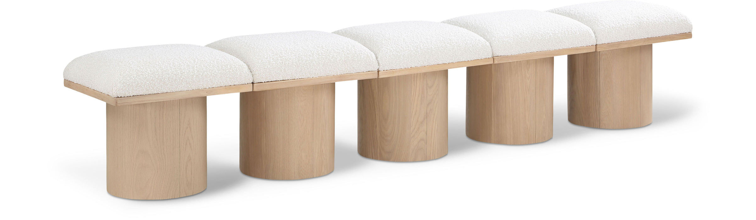 Pavilion - 5 Piece Modular Bench With Natural Base - Simple Home Plus