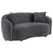 Brookside - Velvet Upholstered Curved Loveseat - Dark Gray - Simple Home Plus