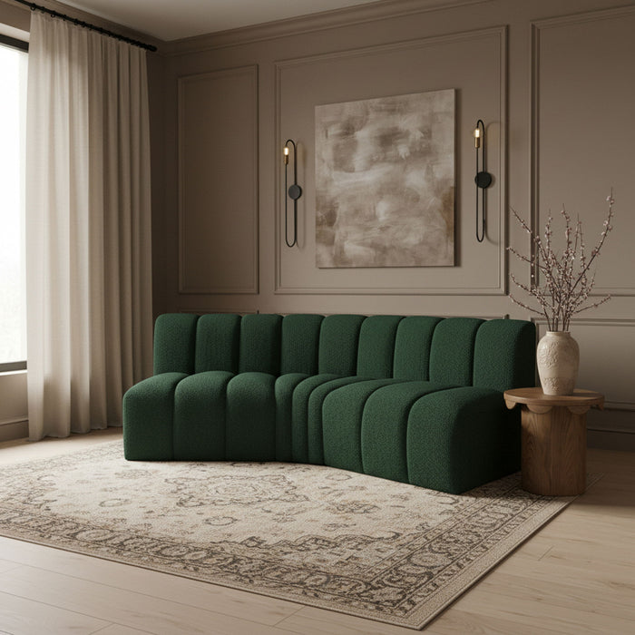 Arc - Boucle Fabric 3 Piece Modular Corner Sofa - Simple Home Plus