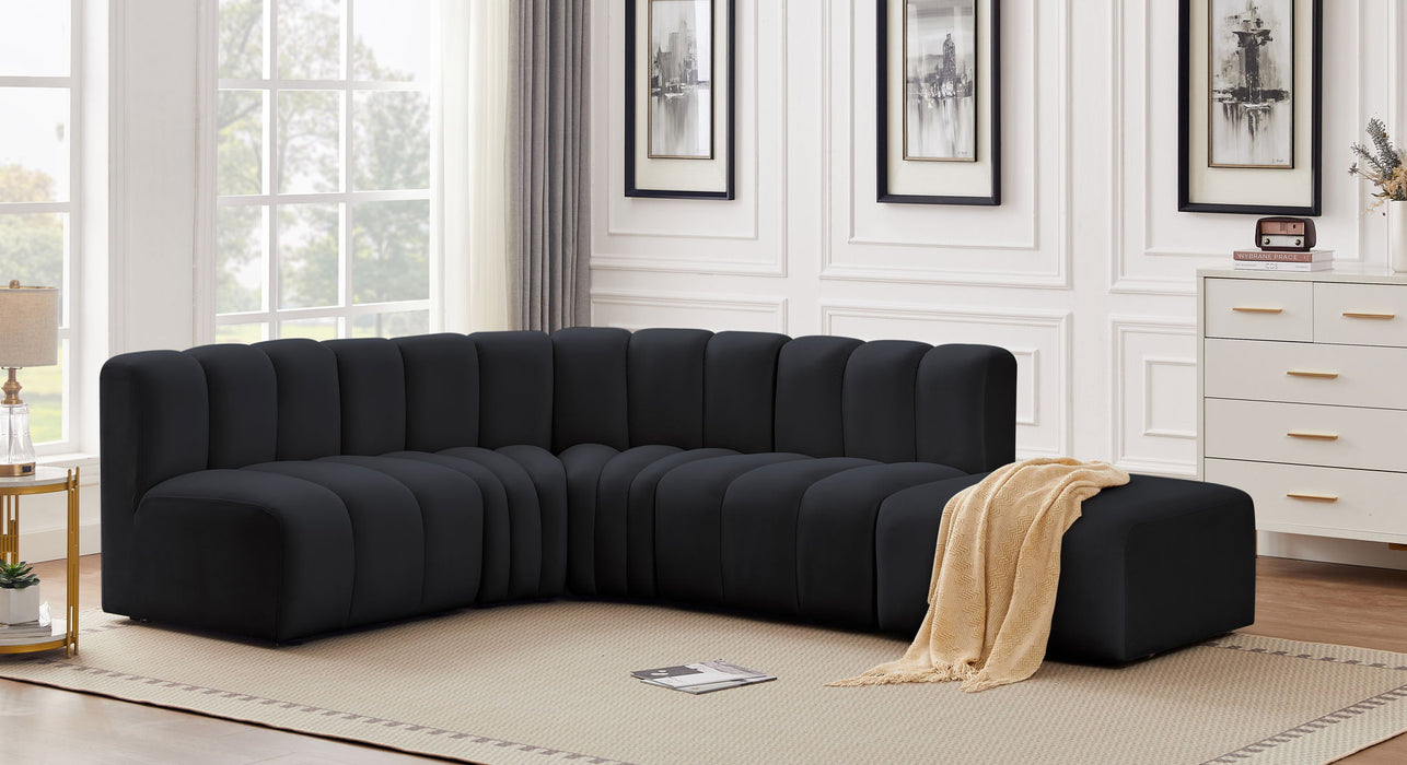 Arc - Velvet 5 Piece Corner Modular Sofa - Simple Home Plus