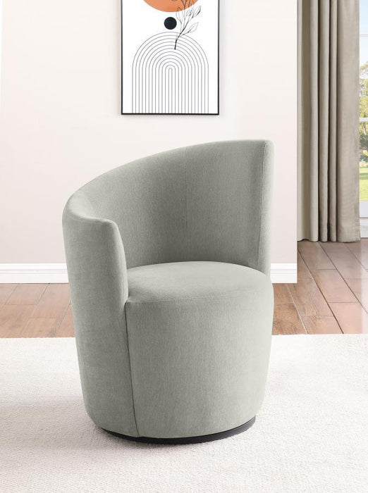 Nueva - Upholstered Swivel Chair Curved Backrest - Simple Home Plus