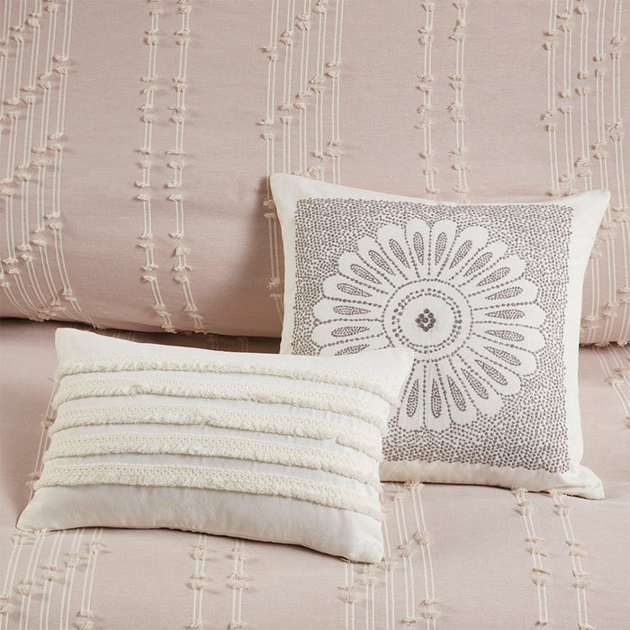 Kara - King 3 Piece Comforter Set - Blush