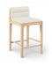 Ellis - Vegan Leather Upholstered Counter Stool (Set of 2) - Natural Base - Simple Home Plus