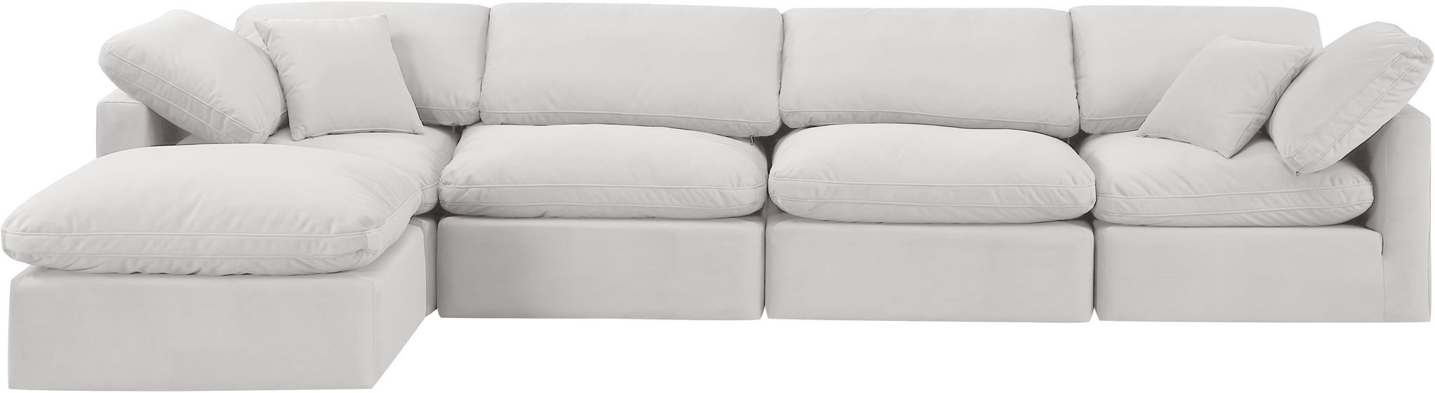 Indulge - Velvet 5 Piece Modular Sectional With Chaise - Simple Home Plus