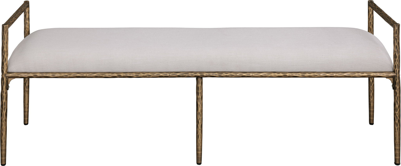 Axis - Linen Textured  Beige Fabric Upholstered Bench - Simple Home Plus