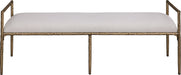 Axis - Linen Textured  Beige Fabric Upholstered Bench - Simple Home Plus