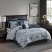 Odette - King 8 Piece Comforter Set - Navy - Simple Home Plus