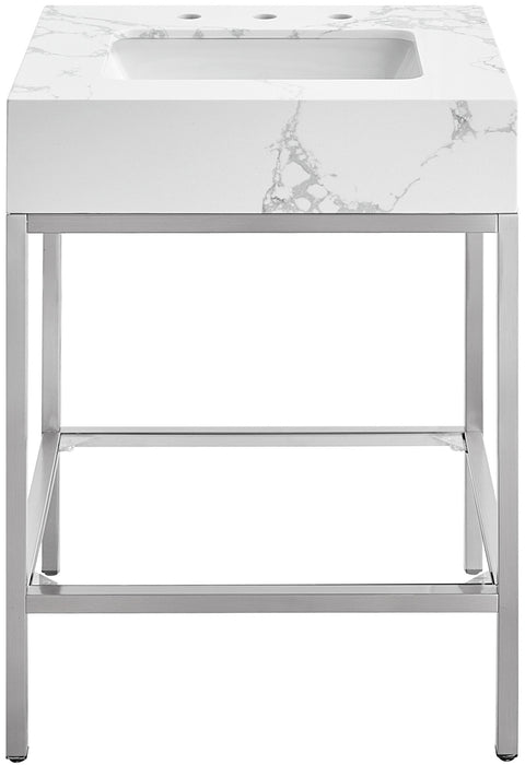 Marmo - Engineered Marble Bathroom Vanity With Chrome Base - Simple Home Plus