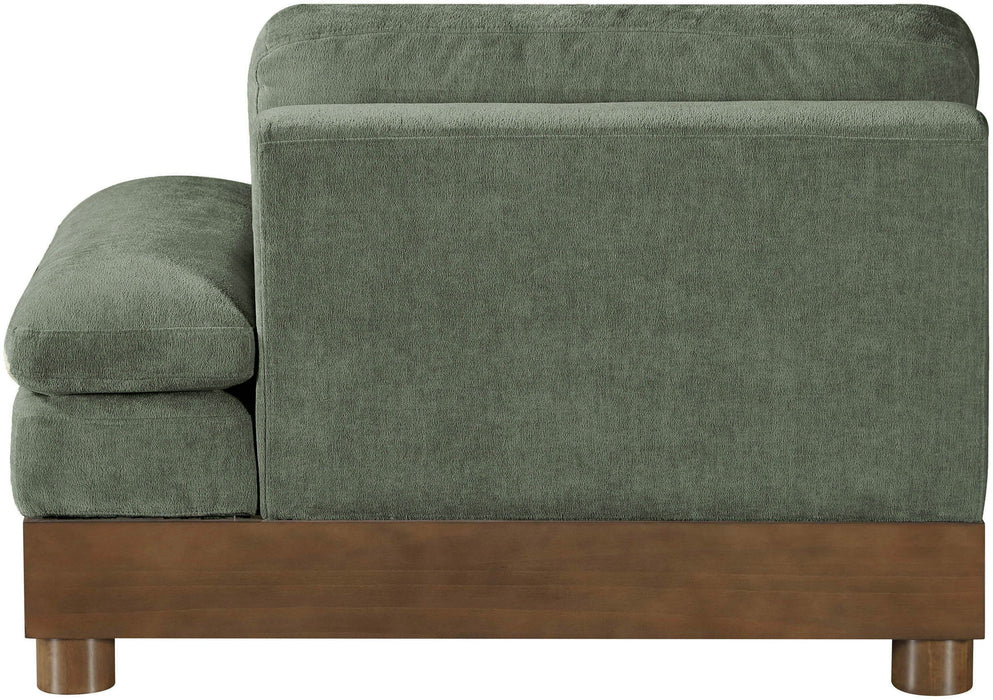 Turin - Chenille Fabric Upholstered Modular Arm Chair - Walnut Base - Simple Home Plus
