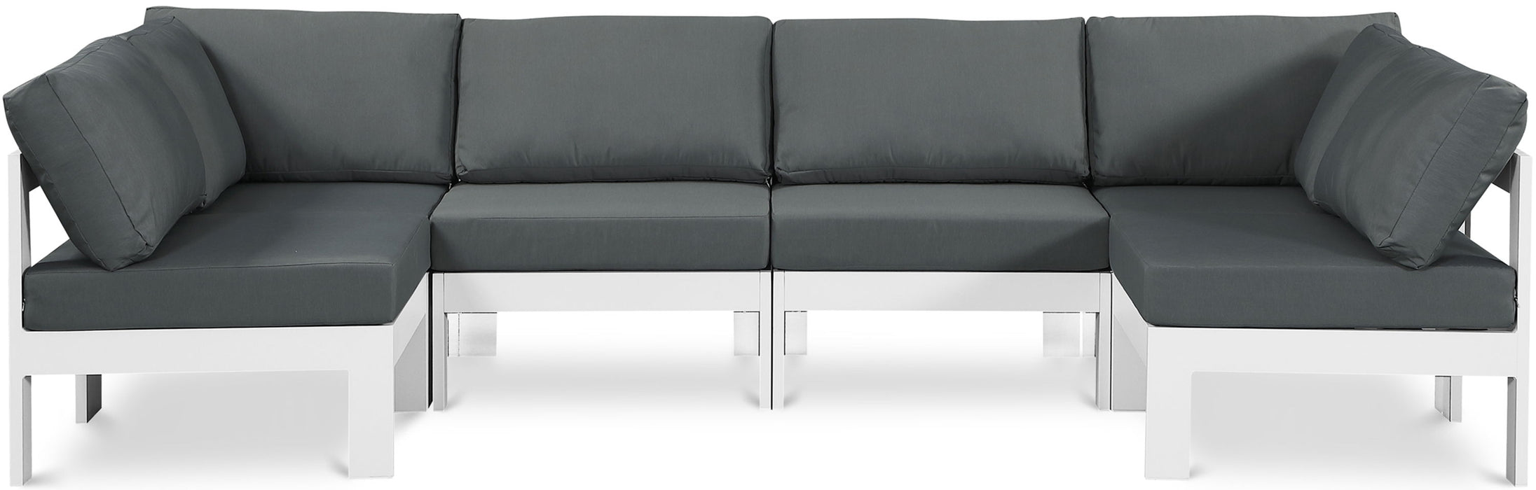 Nizuc - Outdoor Patio 6 Piece Modular Sectional With White Frame - Simple Home Plus