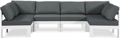 Nizuc - Outdoor Patio 6 Piece Modular Sectional With White Frame - Simple Home Plus