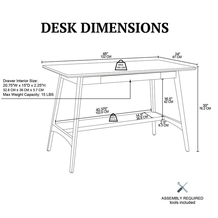 Parker - Desk - Off-White / Pecan - Simple Home Plus