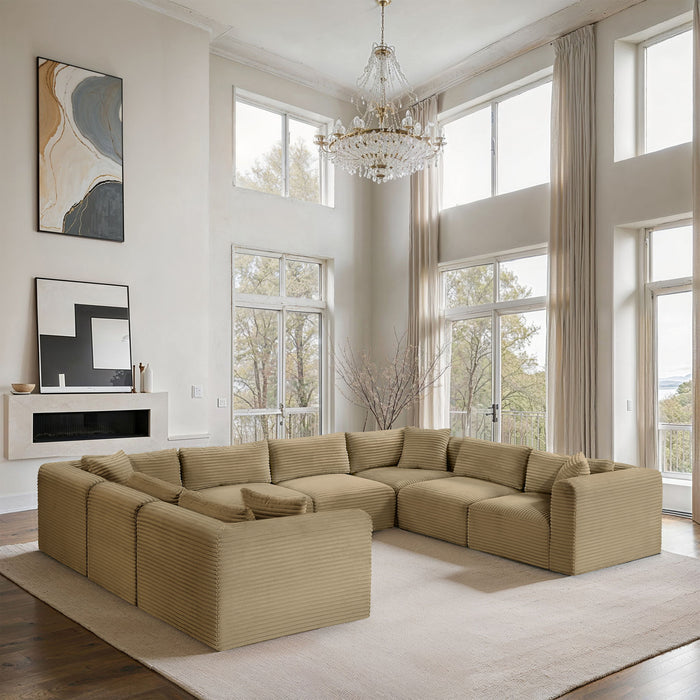 Shaggy - 8 Piece Modular U-Shaped Sectional - Simple Home Plus