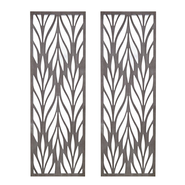 Florian - Carved Wall Panel Decor (Set of 2) - Reclaimed Gray - Simple Home Plus